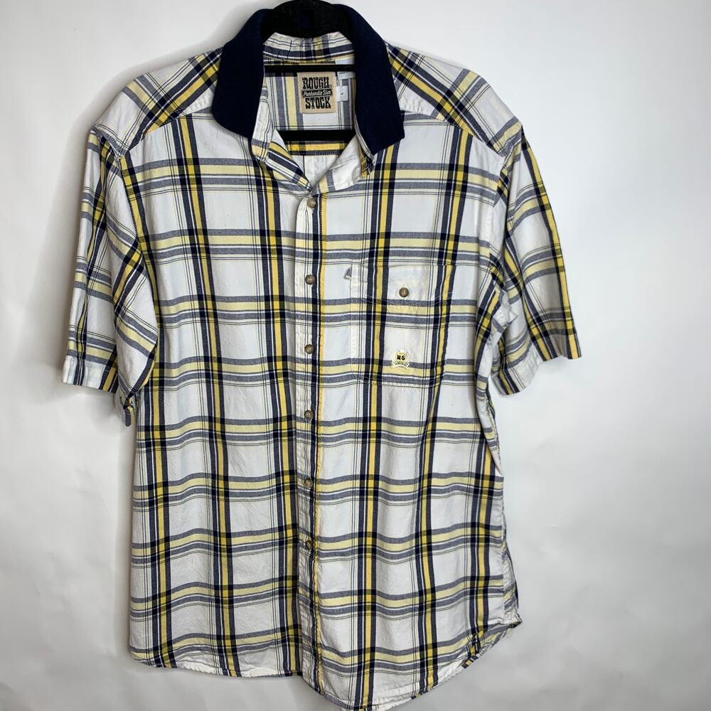 Panhandle Slim Rough Stock Plaid Shirt Sz Large Cotton